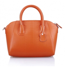 Dissa Snake Print Leather Tote Bag-O
