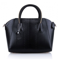 Dissa Snake Print Leather Tote Bag-B