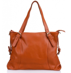 Dissa Leather Hobo Shoulder Bag-Khak