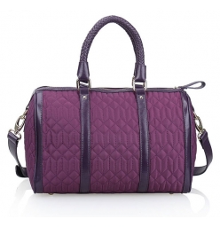 Dissa Check Pattern Hobo Handbag-Pur
