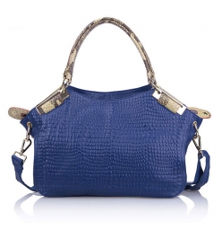 Dissa Crocodile Print Leather Handba
