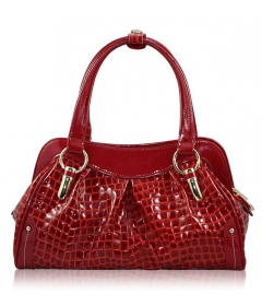 Dissa Cowhide Leather Zipper Tote Ba