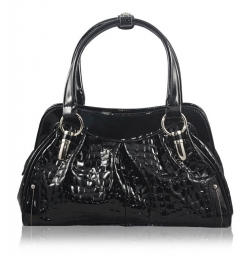 Dissa Cowhide Leather Zipper Tote Ba