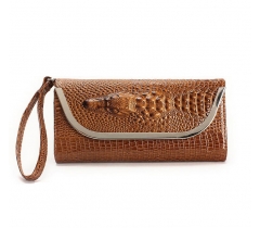 Embossed Snake Skin Leather Clutches