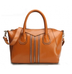 Leather Stripes Cross-Body Handbag P