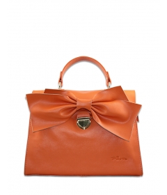 Dissa Big Bowknot Cowhide Satchel Ba