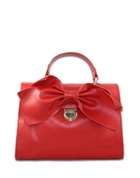 Dissa Big Bowknot Cowhide Satchel Ba