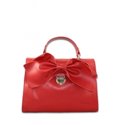 Dissa Big Bowknot Cowhide Satchel Ba