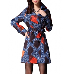 Dissa Geometric Pattern Lapel Coat-A