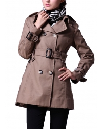 Dissa Classic Lapel Belted Coat-Blac