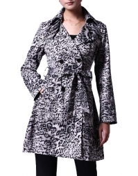 Dissa Leopard Print Pea Coat-As Pict