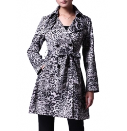 Dissa Leopard Print Pea Coat-As Pict