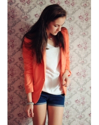 Dissa Candy Color One Button Blazer-