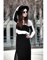 Blouse With Scoop Neckline In Stripe