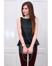 Pleated Leather Vest