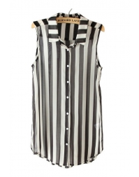 Dissa Black And White Stripes Printe
