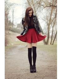New Elastic Waist Pleated Skirt