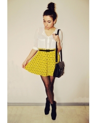 Love Heart Stretch Waistband Pleated