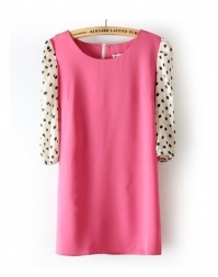 Dissa Solid Color Round Collar Chiff