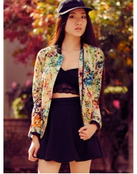 Dissa Zip Clousure Lady's Coat -Mult