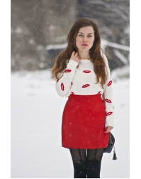Dissa Sexy Lip Print Design Knitted 