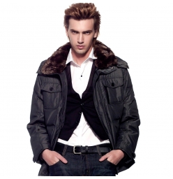 Dissa Faux Fur Trim Hooded Down Coat