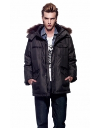 Dissa Down Coat with Faux Fur Trim H