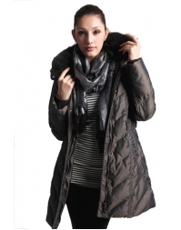 Vivilli Down Coat with Faux Fur Trim
