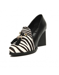 Zebra-stripe Tassel Heels
