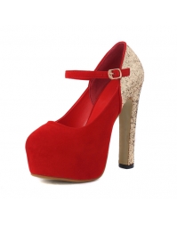 Ankle Strap Platform Sequin Heels
